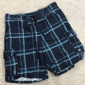 Op Navy blue and white bathing suit swim shorts